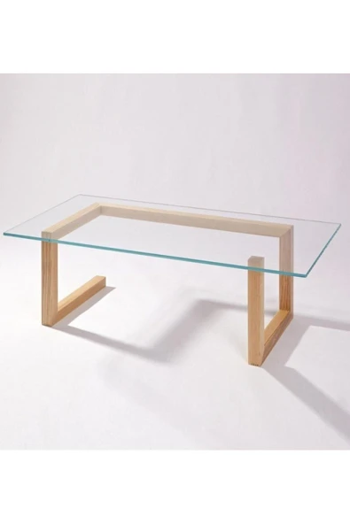 Hitit Dekorasyon Lorena Ahşap Cam Orta Sehpa ürün görseli 1