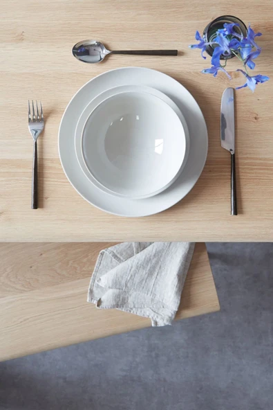 Hitit Dekorasyon Chesil Siyah Metal Ahşap Yemek Masası - Resim 4