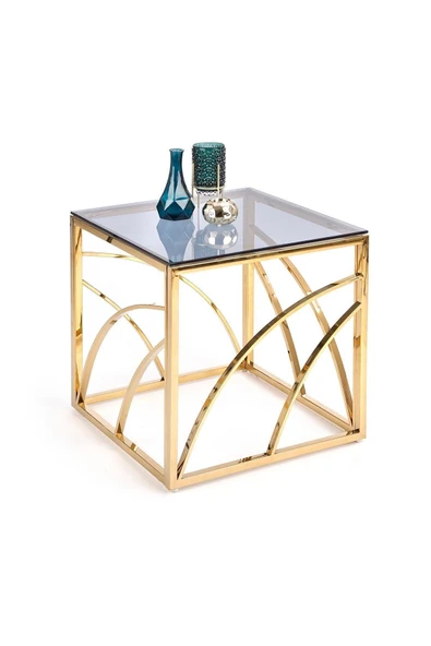 Hitit Dekorasyon Arina Gold Metal Yan Sehpa - Resim 3