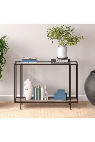 Hitit Dekorasyon Adeline Siyah Metal Cam Siyah Ahşap Dresuar - 4