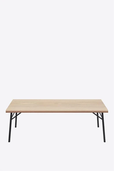 Hitit Dekorasyon Chesil Siyah Metal Ahşap Orta Sehpa - Resim 3