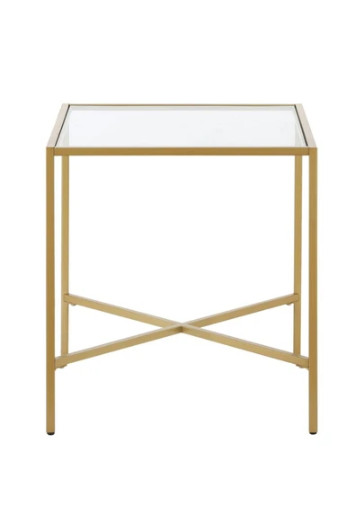 Hitit Dekorasyon Ell Gold Metal Cam Yan Sehpa - Resim 2