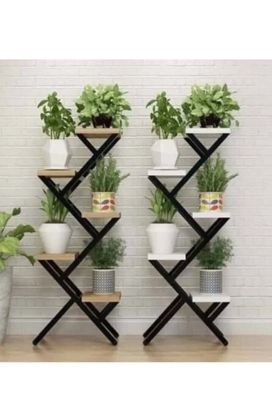 Hitit Dekorasyon Rio Metal/ahşap Saksılık&çiçeklik - 2