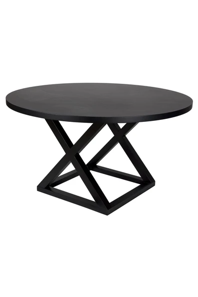 Hitit Dekorasyon Rex Siyah Metal Ahşap Yemek Masası