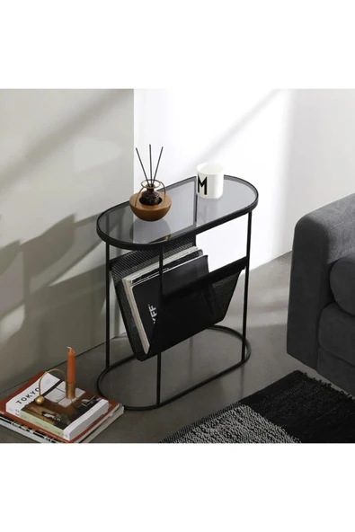 Hitit Dekorasyon Black Yan Sehpa - Resim 2