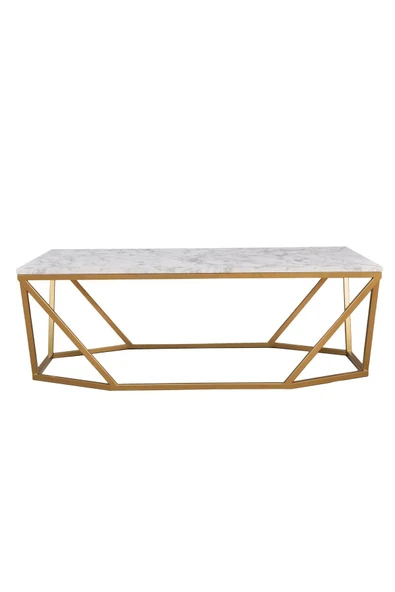 Hitit Dekorasyon Lavina Gold Metal Mermer Desenli Orta Sehpa