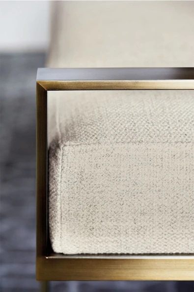 Hitit Dekorasyon Lucia Pirinç Eskitme Puf & Benç - 4