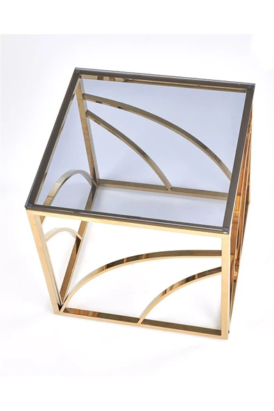 Hitit Dekorasyon Arina Gold Metal Yan Sehpa - Resim 4