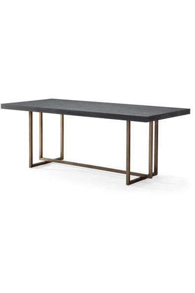 Hitit Dekorasyon Chem Pirinç Eskitme Ahşap Yemek Masası