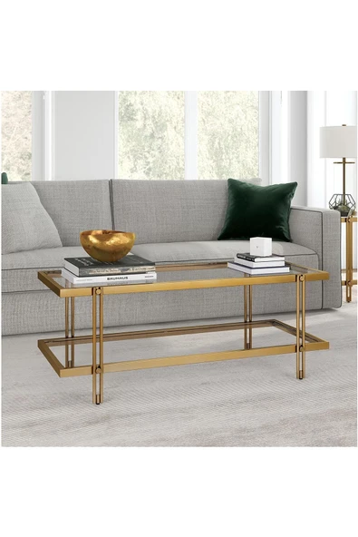 Hitit Dekorasyon Dolores Gold Metal Orta Sehpa - Resim 2