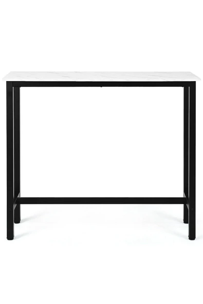 Hitit Dekorasyon Nin Siyah Metal Ahşap Dresuar Konsol Beyaz Mermer Desenli - Resim 2