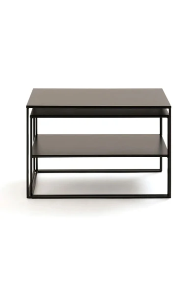 Hitit Dekorasyon Hiba Siyah Metal İkili Orta Sehpa - Resim 5