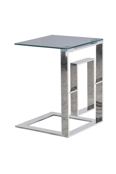 Hitit Dekorasyon Laura Paslanmaz Metal C Sehpa - Resim 2