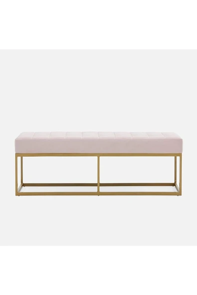 Hitit Dekorasyon Camron Gold Metal Bench Pembe - 2