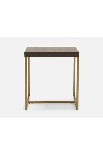 Hitit Dekorasyon George Gold Metal Ahşap Yan Sehpa - Resim 2