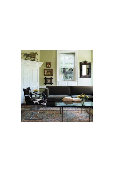 Hitit Dekorasyon Alu Paslanmaz Metal Cam Orta Sehpa - Resim 3