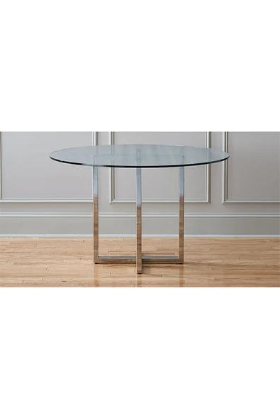 Hitit Dekorasyon Eva Paslanmaz Metal Cam Yemek Masası - 6