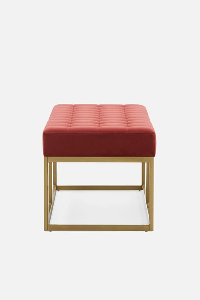 Hitit Dekorasyon Camron Gold Metal Bench Kırmızı - 3
