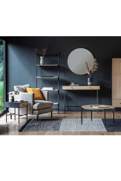 Hitit Dekorasyon Tia Siyah Metal&ahşap Orta Sehpa - Resim 3