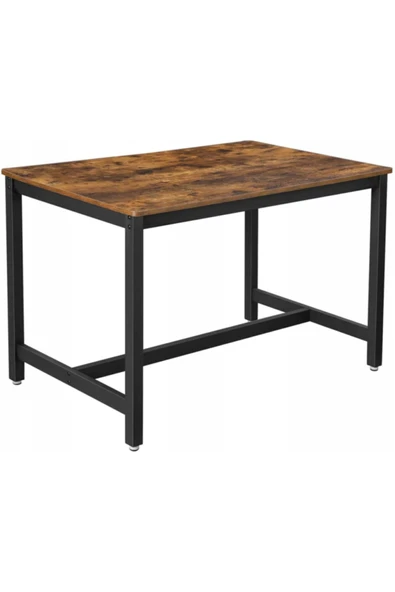 Hitit Dekorasyon Baro Siyah Metal Ahşap Yemek Masası