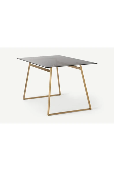 Hitit Dekorasyon Haku Gold Metal Cam Yemek Masası - 5