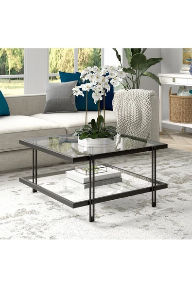 Hitit Dekorasyon Dolores Siyah Metal Orta Sehpa - Resim 3