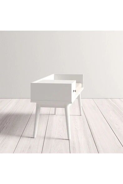 Hitit Dekorasyon Skyler Beyaz Ahşap Benç - 6