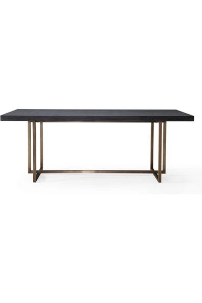 Hitit Dekorasyon Chem Pirinç Eskitme Ahşap Yemek Masası - 2