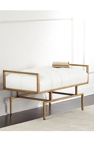 Hitit Dekorasyon Yessica Pirinç Eskitme Benç - 2