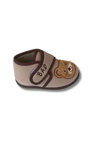 Soylu Yumuşak Nakışlı Erkek Çocuk Pandufu Kahverengi - Resim 6