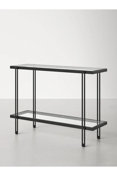 Hitit Dekorasyon Dolores Siyah Metal&cam Dresuar 107cm - Resim 3