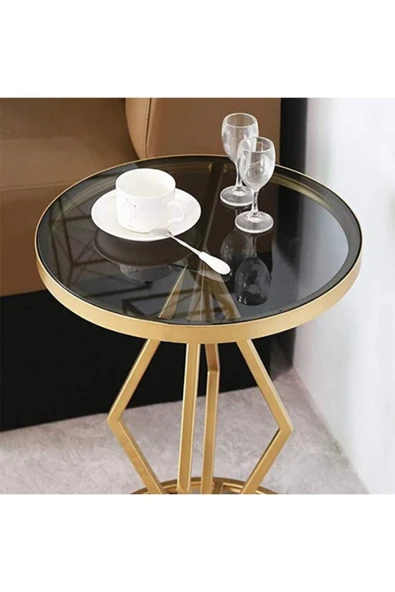 Hitit Dekorasyon Totsi Gold Yan Sehpa - Resim 3