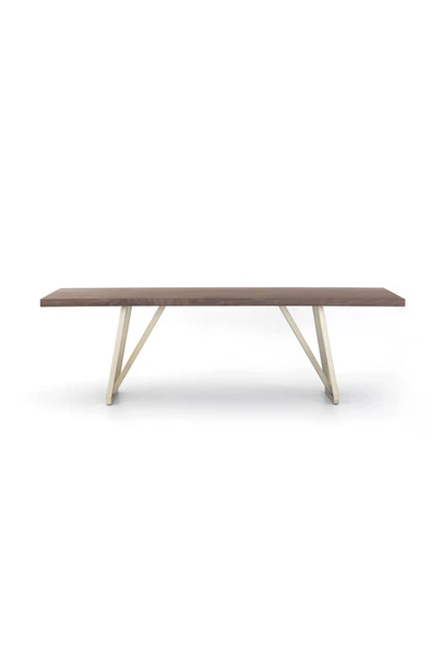 Hitit Dekorasyon Kapri Gold Metal Ahşap Yemek Masası - 2