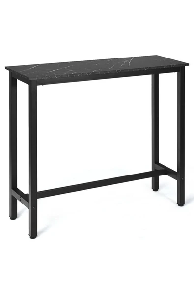 Hitit Dekorasyon Nin Siyah Metal Ahşap Dresuar Konsol Siyah Mermer Desenli - 3