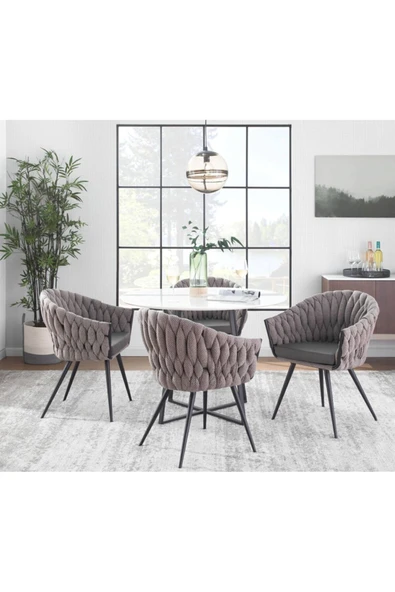 Hitit Dekorasyon Mill Siyah Metal Ahşap Yemek Masası - 2