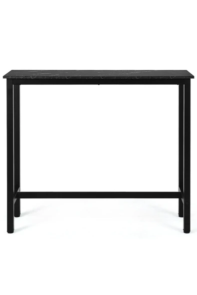 Hitit Dekorasyon Nin Siyah Metal Ahşap Dresuar Konsol Siyah Mermer Desenli - 4