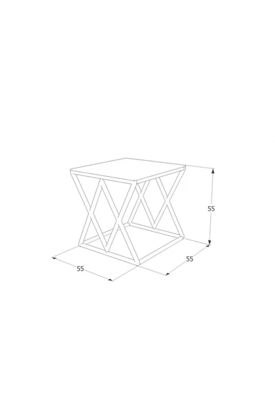 Hitit Dekorasyon Wanda Paslanmaz Metal Yan Sehpa - Resim 3