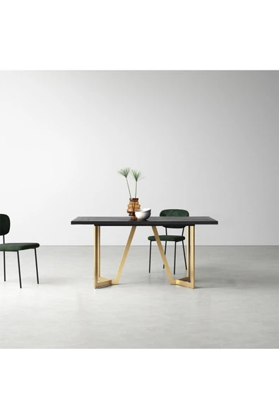 Hitit Dekorasyon Moniq Gold Metal Yemek Masası - 4