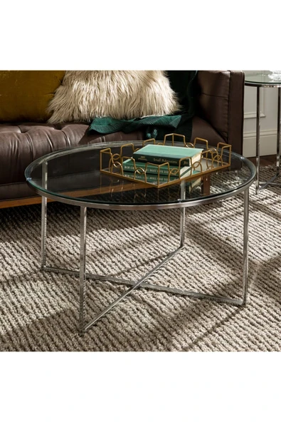 Hitit Dekorasyon Pret Paslanmaz Metal Cam Orta Sehpa - Resim 2