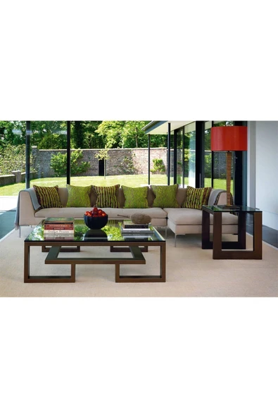 Hitit Dekorasyon Labarna Füme Eskitme Orta Sehpa - Resim 4