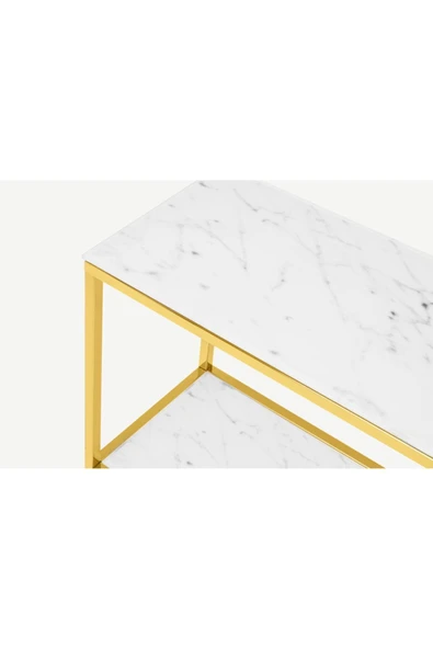 Hitit Dekorasyon Alis Gold Metal Cam Dresuar Konsol - Resim 3