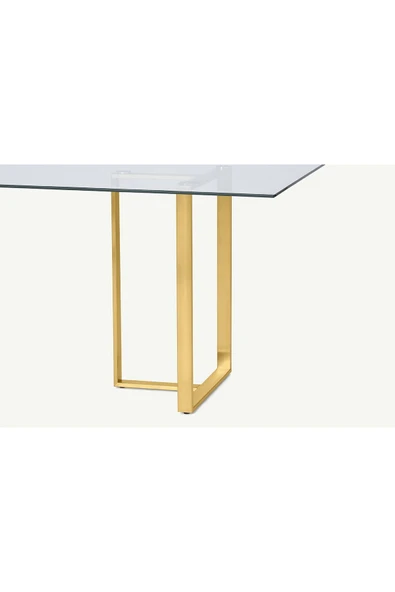 Hitit Dekorasyon Eva Gold Metal Yemek Masası - 4