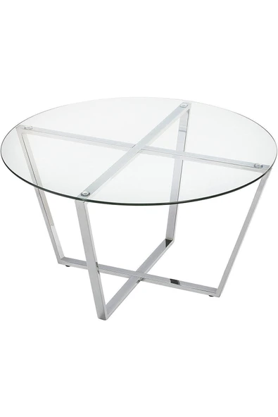 Hitit Dekorasyon Lisa Gümüş Renk Yuvarlak Yemek Masası - 2