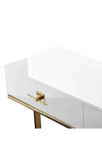 Hitit Dekorasyon Rihanna Gold Metal Beyaz Dresuar - 6