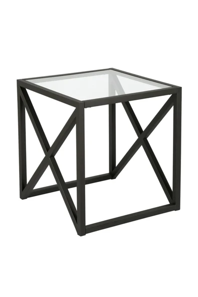 Hitit Dekorasyon Etta Siyah Metal Cam Yan Sehpa - Resim 6