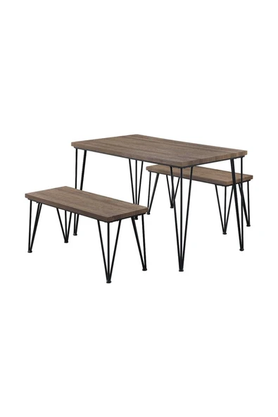 Hitit Dekorasyon Mona Yemek Masası & 2 Adet Bank