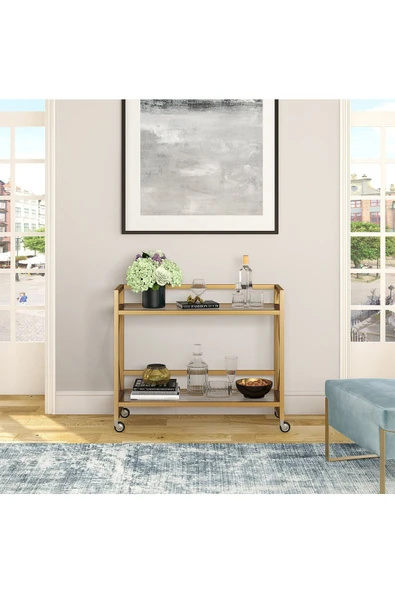 Hitit Dekorasyon Maya Gold Metal Servis Arabası - 3
