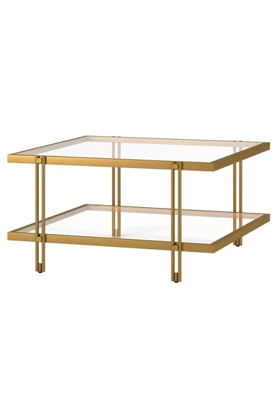 Hitit Dekorasyon Dolores Gold Metal Orta Sehpa - Resim 6