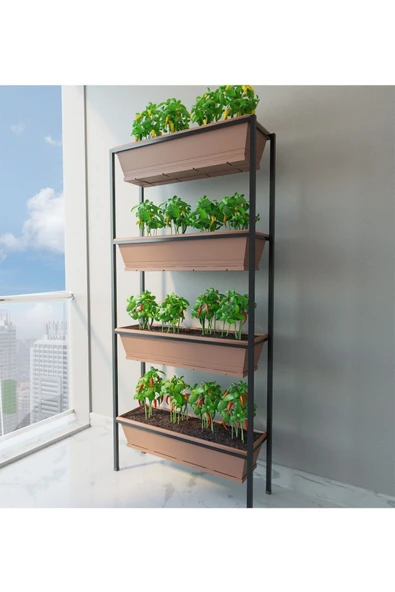 Hitit Dekorasyon Sandra Siyah Metal Balkon Saksılık & Çiçeklik - 2