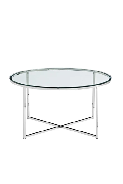 Hitit Dekorasyon Pret Paslanmaz Metal Cam Orta Sehpa - Resim 4